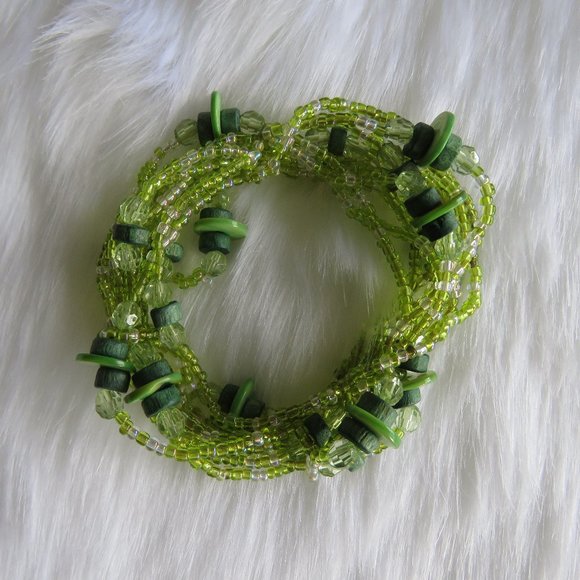 Green Beaded Bracelet - Picture 1 of 4